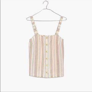 Madewell Botton Front Cami Tank in Texture Rainbow